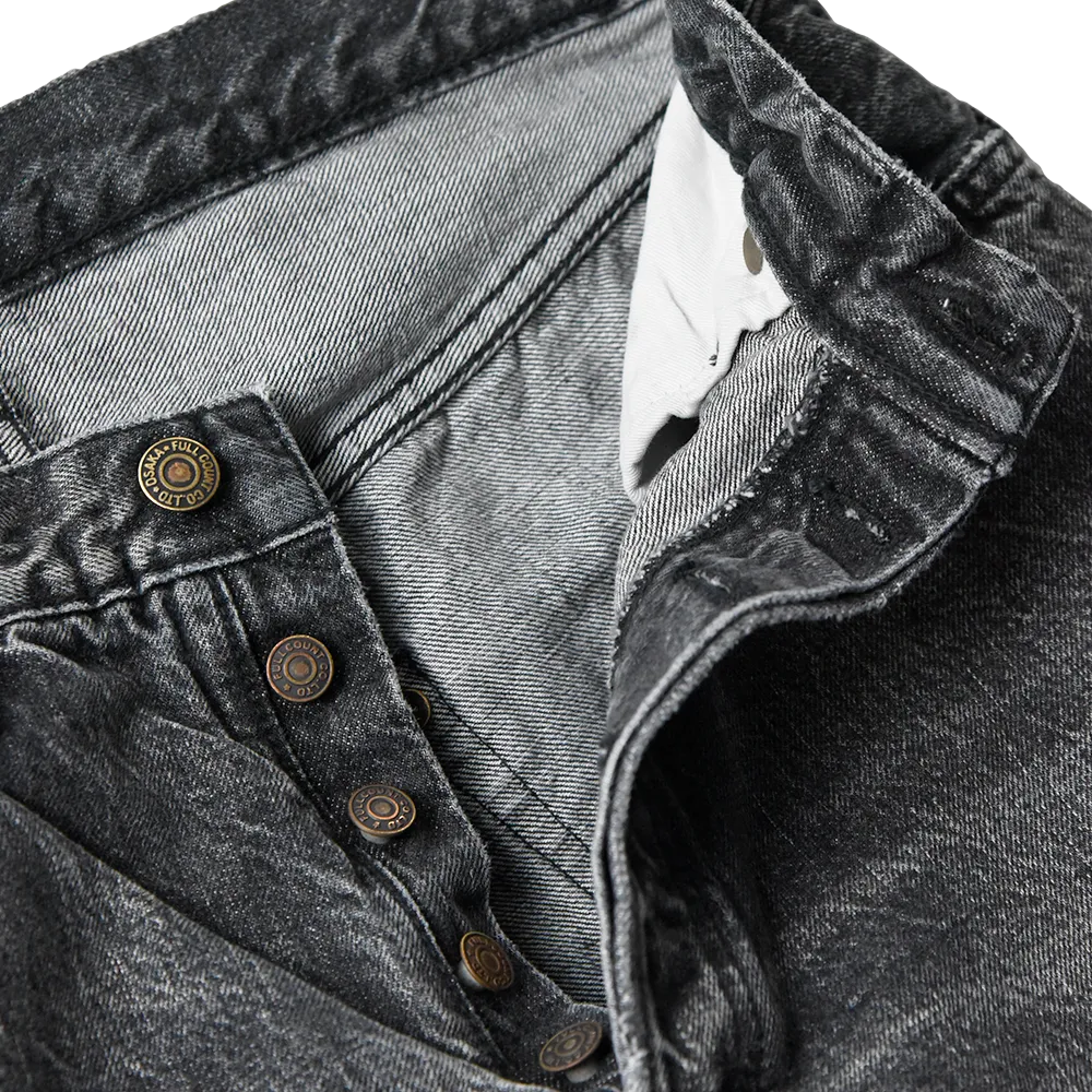 0105BKHW - Wide Black Denim Dartford