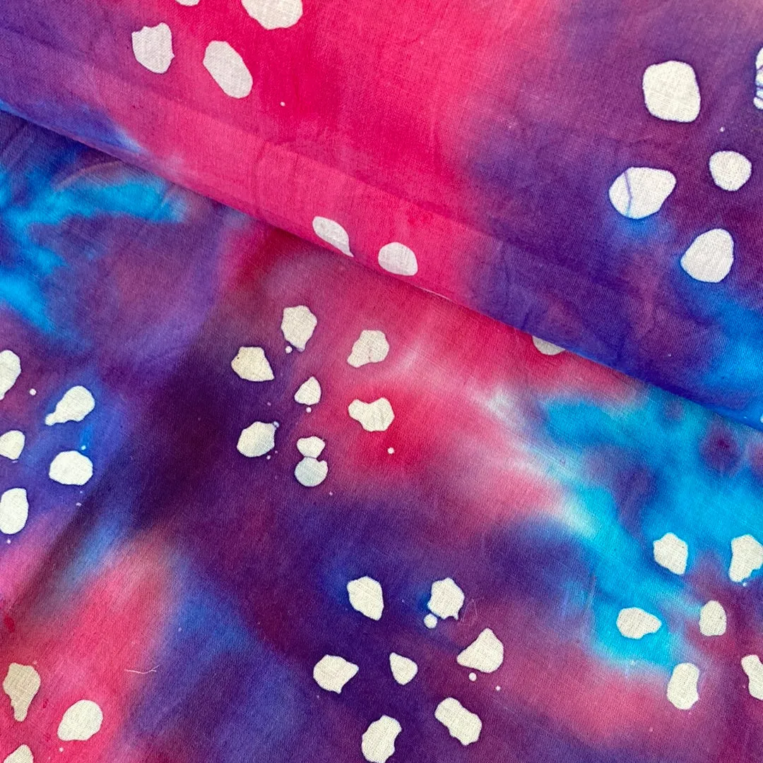 100% Cotton - Batik - Bettowia Flower - Cerise - £7.50 Per Metre - Sold by Half Metre