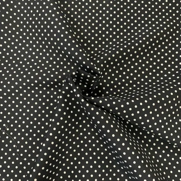 100% Cotton  - Rose and Hubble - Spot - Black - Sold by Half Metre