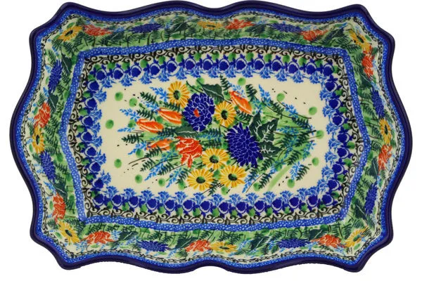 11" Rectangular Baker - Splendid Blue Bell