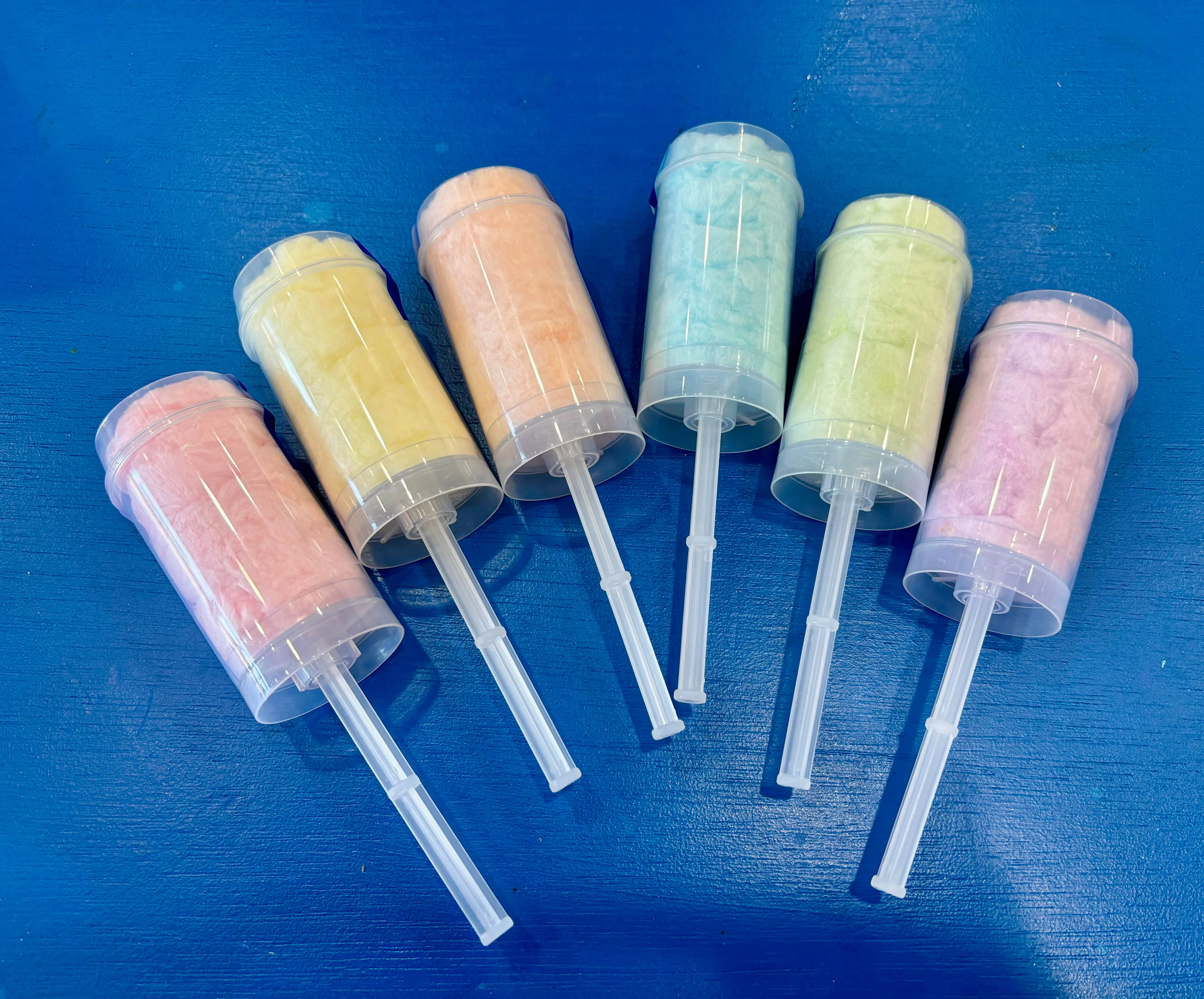 24 Rainbow Cotton Candy Push Pops Birthday Party Favors 6 Flavors