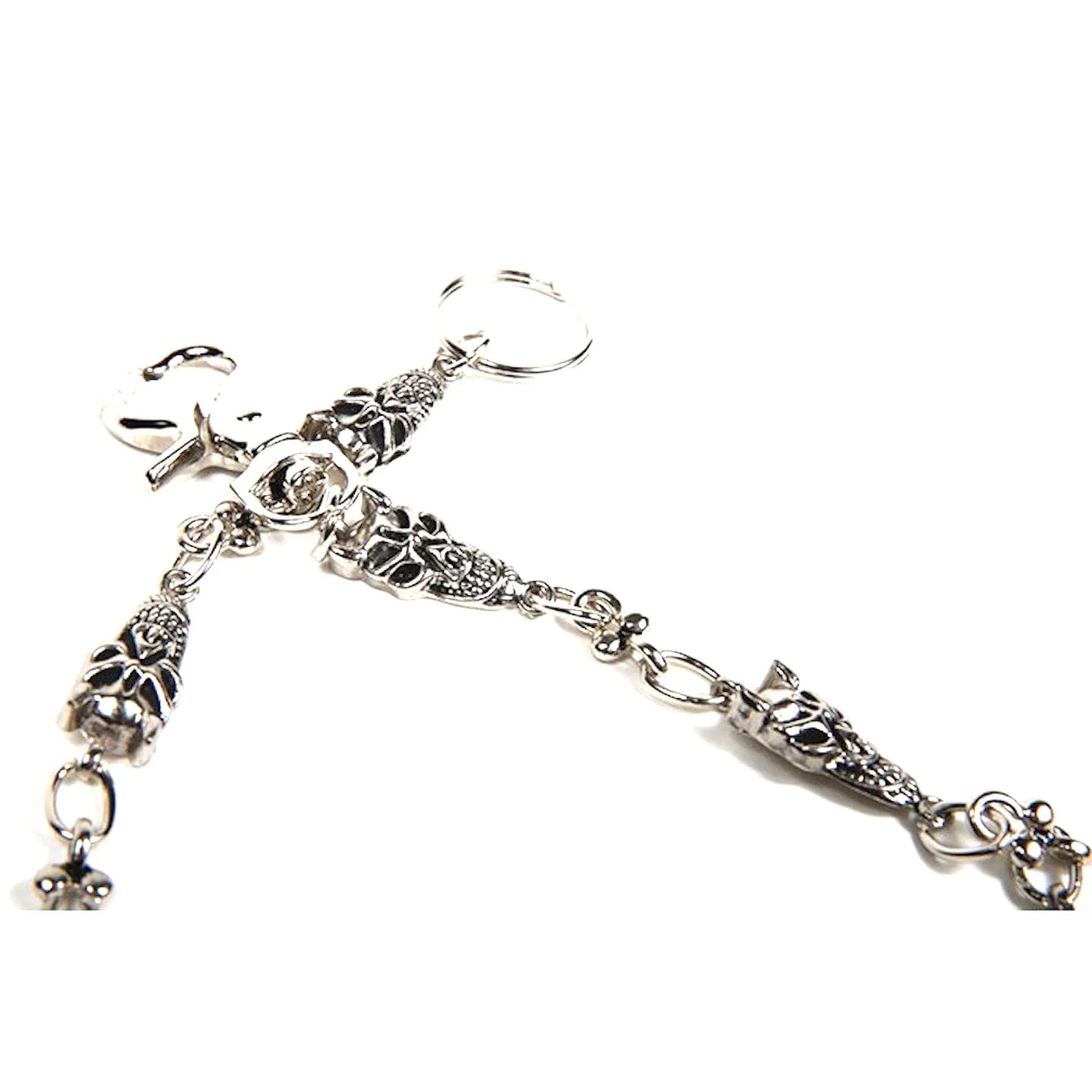 25 Inch Biker Wallet Chain with Skulls