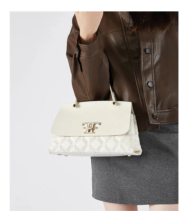 28CM Large Capacity Commuter Fashion Handheld Tote Bag 2868 off white
