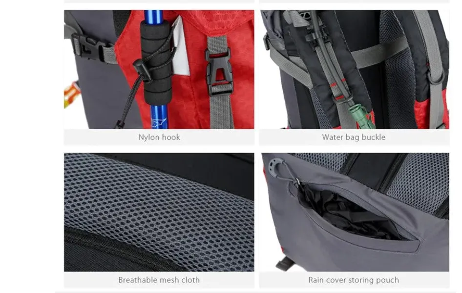 60L Outdoor Backpack Waterproof Lightweight - Hiking Camping Climbing
