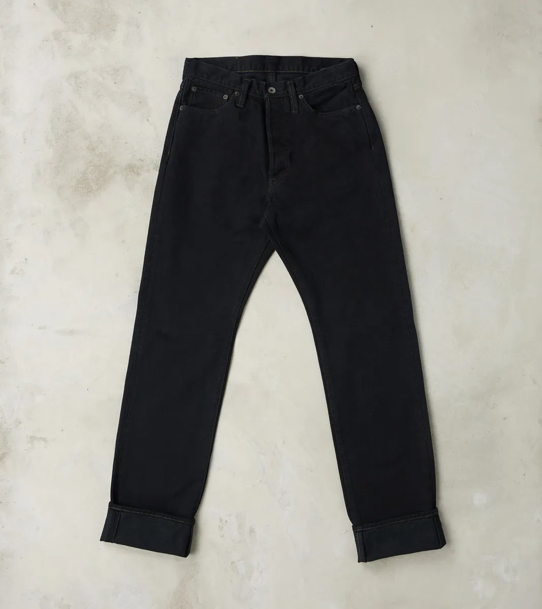888SBR-14OD - High Rise Tapered - 14oz Broken Twill Indigo Overdyed Black