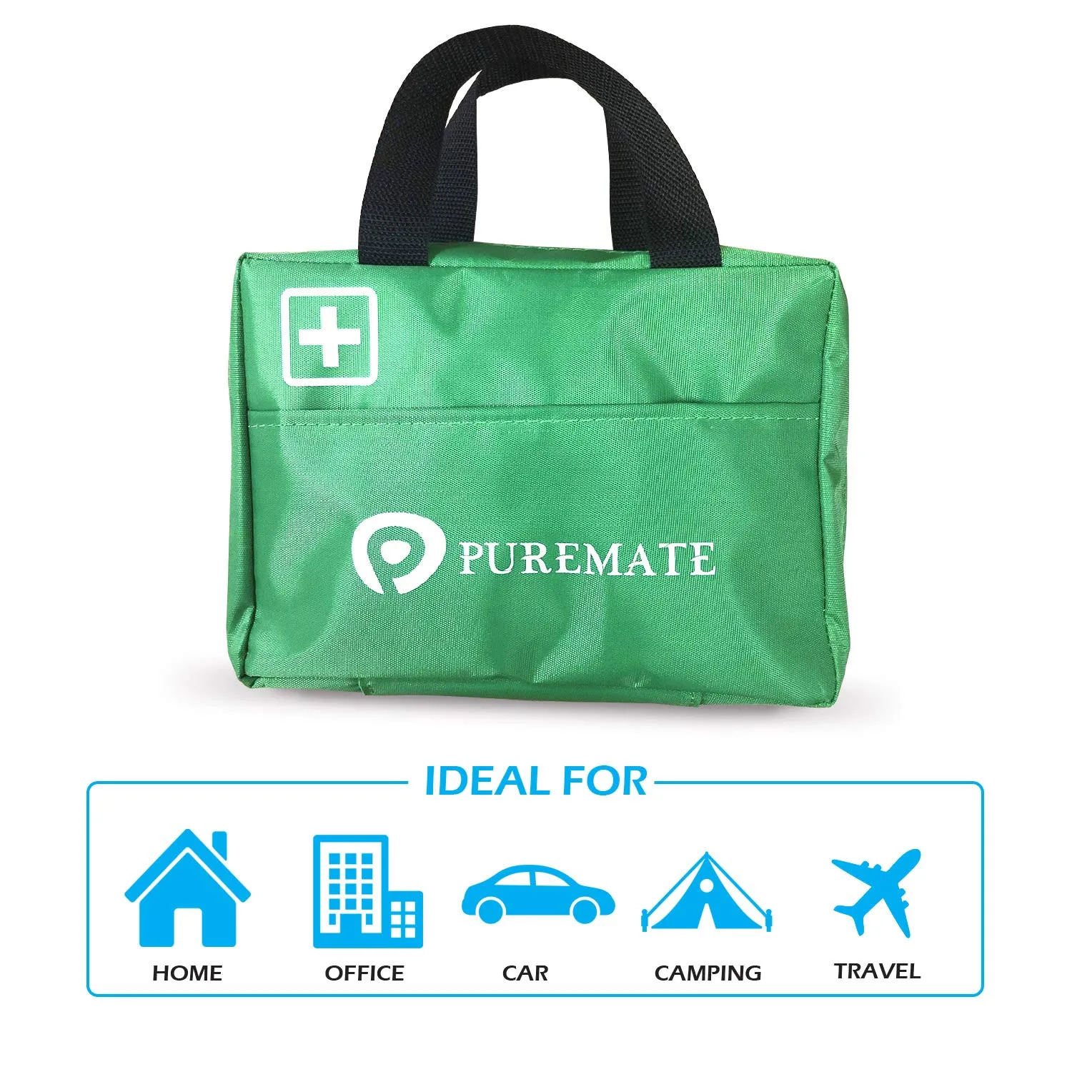 96 Piece Premium First Aid Kit Bag - Includes Eyewash, 2 x Cold (Ice) Packs and Emergency Blanket for Home, Office, Car, Caravan, Workplace, Travel