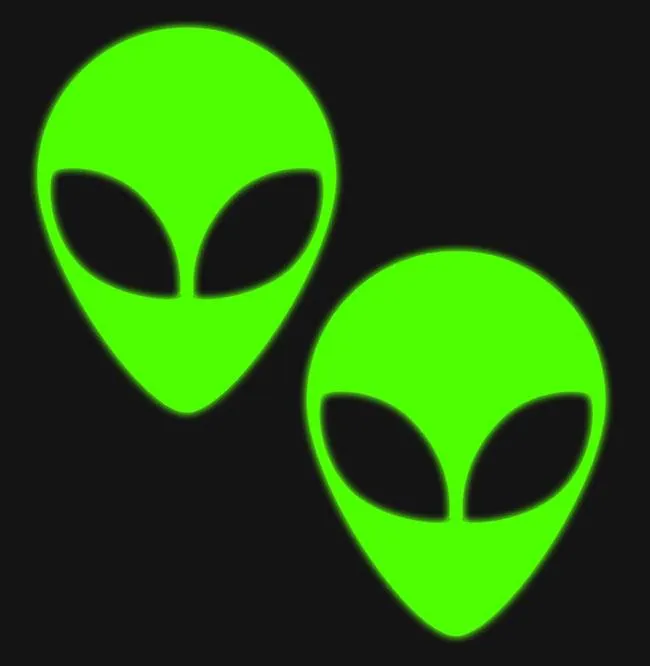 Alien: Glow in the Dark with Glittering Black Eyes Nipple Pasties