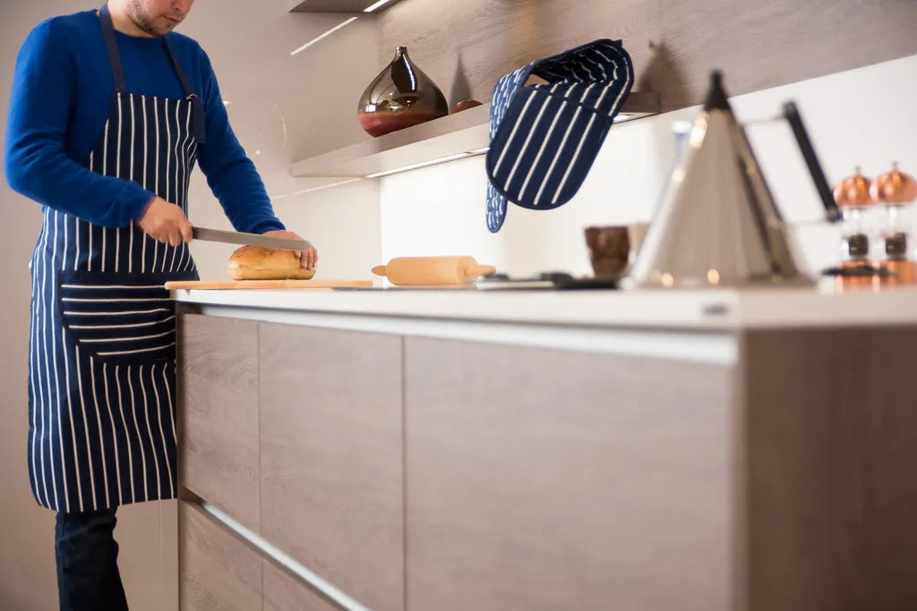 Apron (Cotton) "Butchers Stripe Navy"