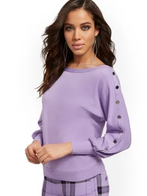 Asymmetrical Button Sweater