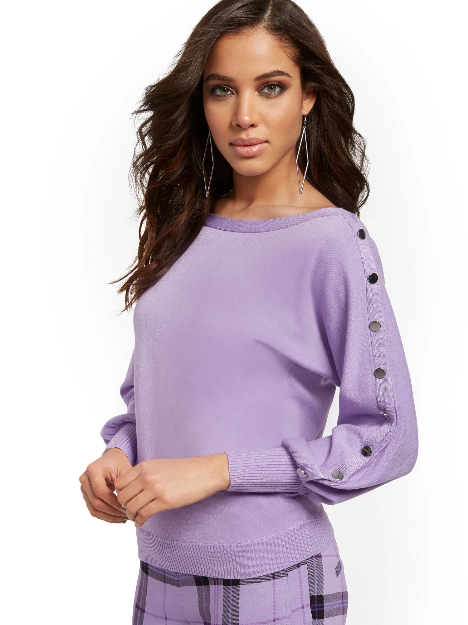 Asymmetrical Button Sweater