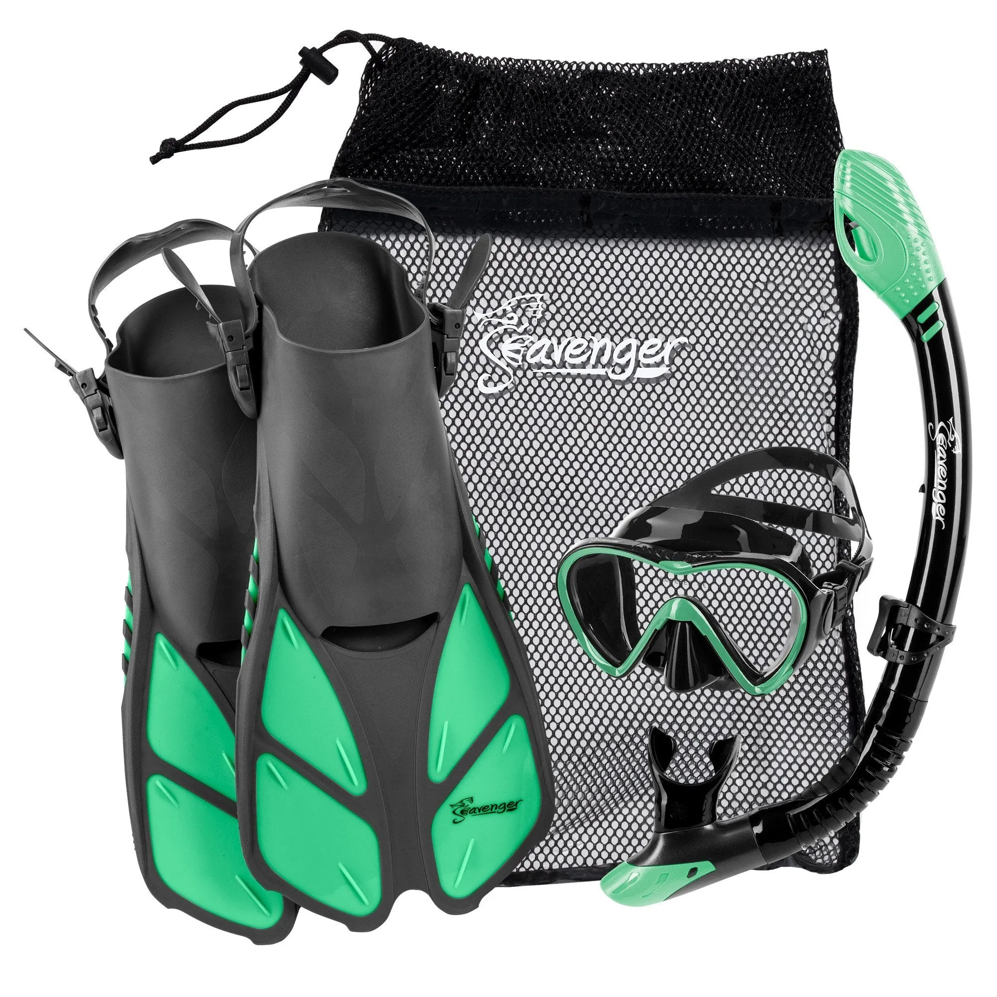 Aviator Snorkel Set - Black Silicone/Peppermint