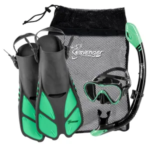 Aviator Snorkel Set - Black Silicone/Peppermint