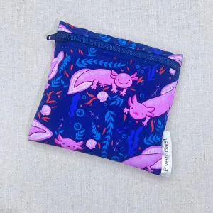 Axolotls on Blue Reusable Mini Snack Bag