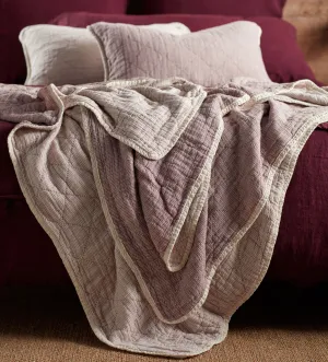 Beetroot Lenny 100% Cotton Quilted Throw