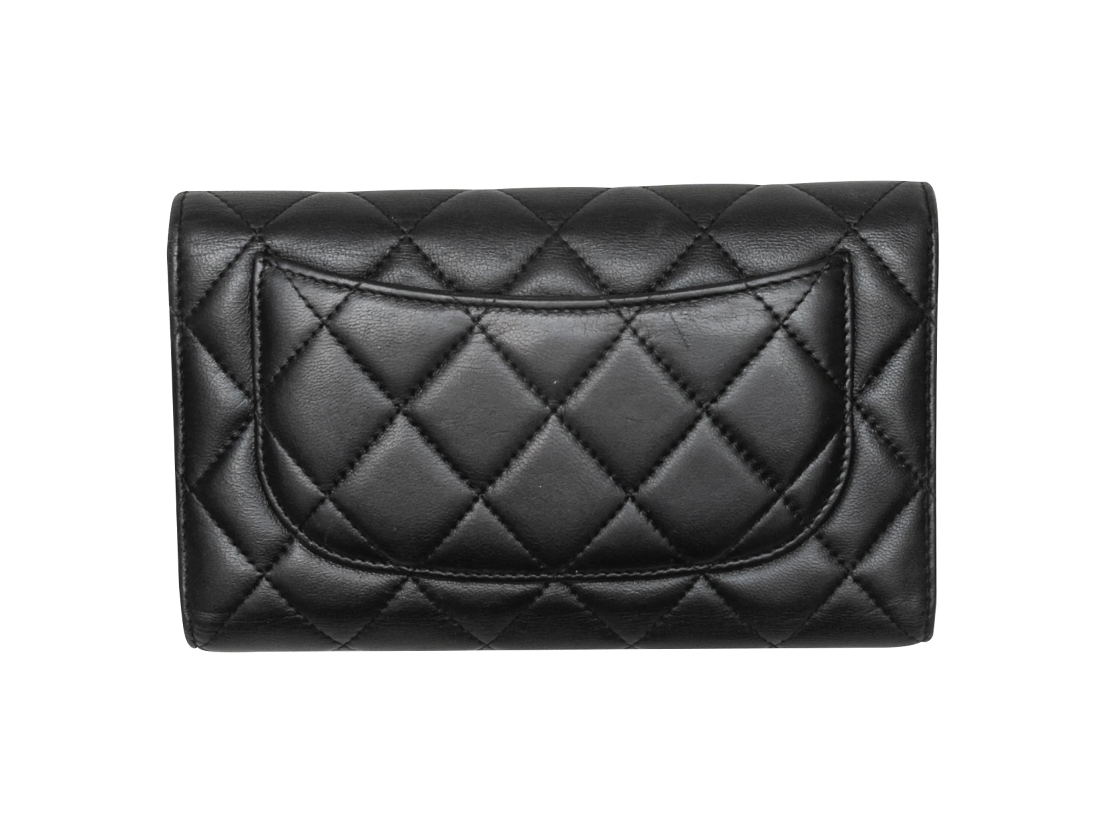Black Chanel Quilted Lambskin Continental Wallet