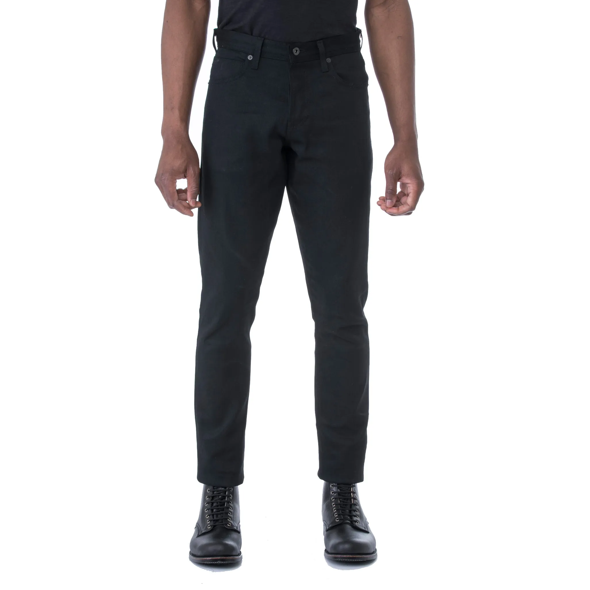 Black Hard Taper Stretch 12.5 oz Denim Jeans