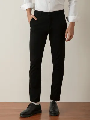 Black Slim Fit Cotton Stretch Trouser