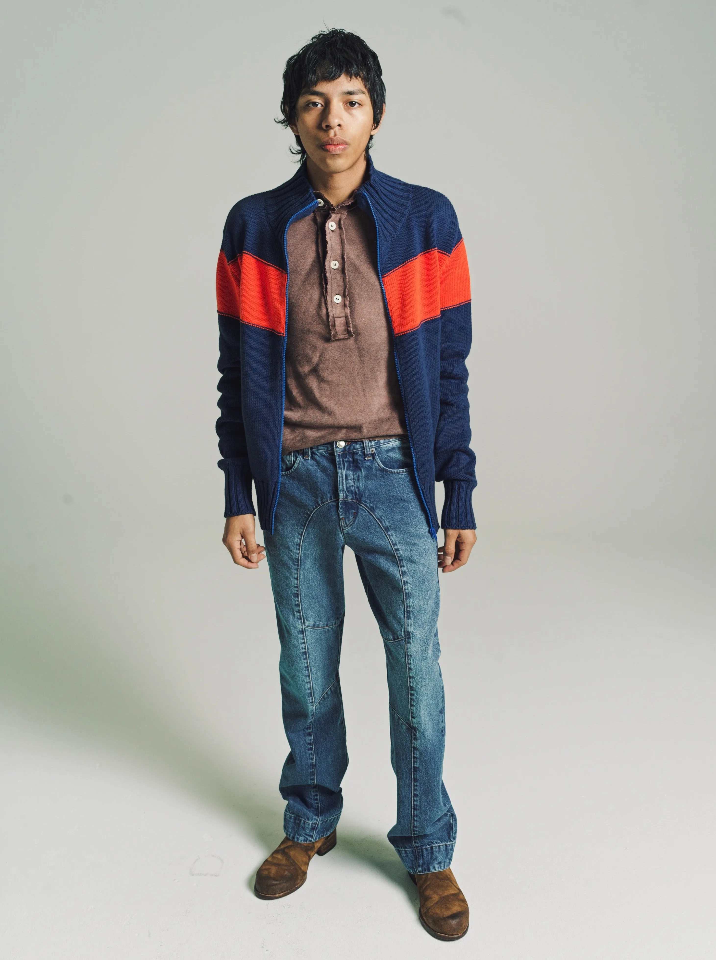 Blue Cotton Wash Denim Slim Jean