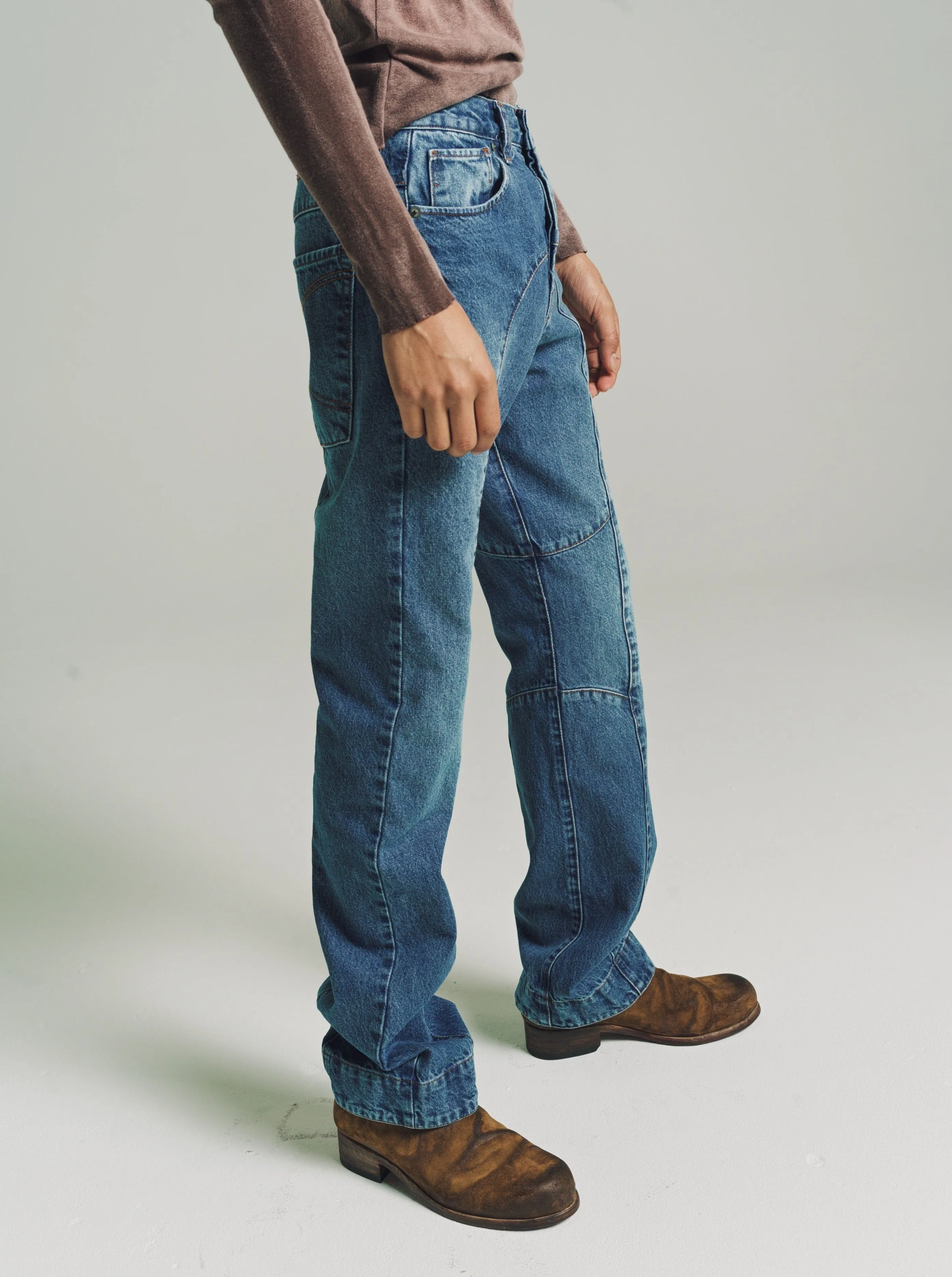 Blue Cotton Wash Denim Slim Jean