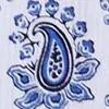 Blue Medallion-Print Halter Blouse