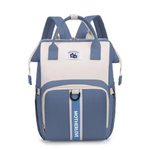 Blue New Large Capacity Mommy Bag – Portable and Lightweight Multi-Function Diaper Backpack, Stylish Baby and Mom Storage Bag