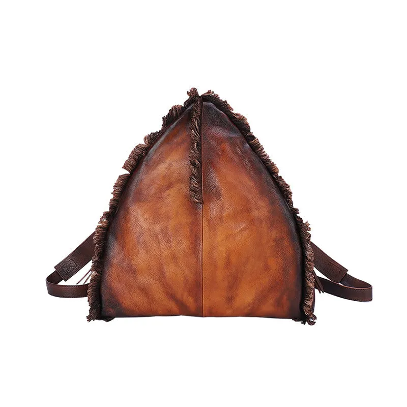 Boho Womens Designer Leather Backpack Purse With Fringe Rucksack Bags For Women