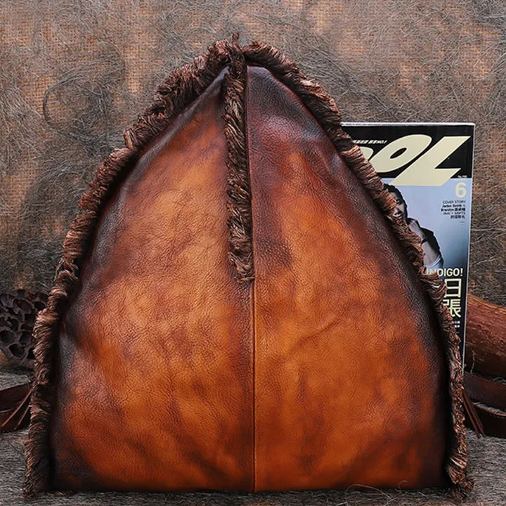 Boho Womens Designer Leather Backpack Purse With Fringe Rucksack Bags For Women