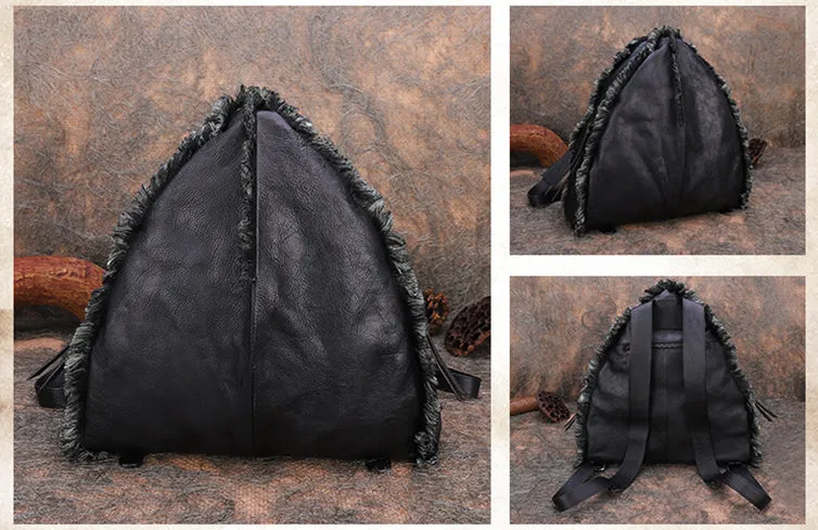 Boho Womens Designer Leather Backpack Purse With Fringe Rucksack Bags For Women