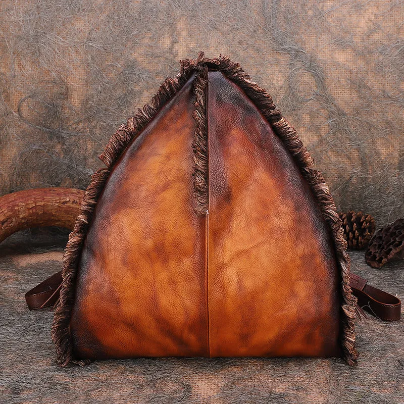 Boho Womens Designer Leather Backpack Purse With Fringe Rucksack Bags For Women