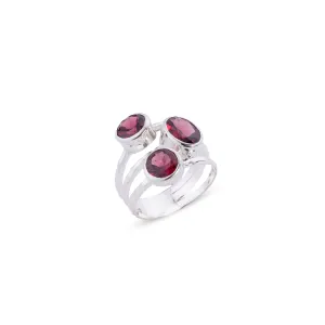 Callia Garnet Ring, Sterling Silver