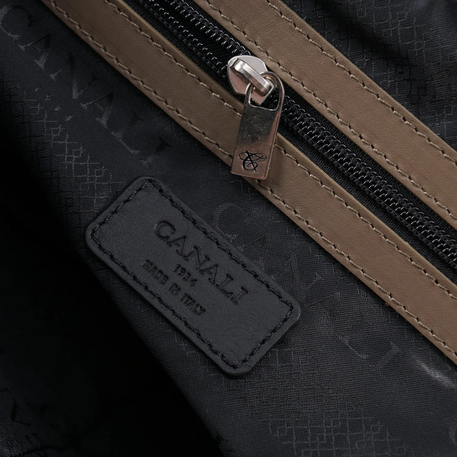 Canali Printed Leather Briefcase