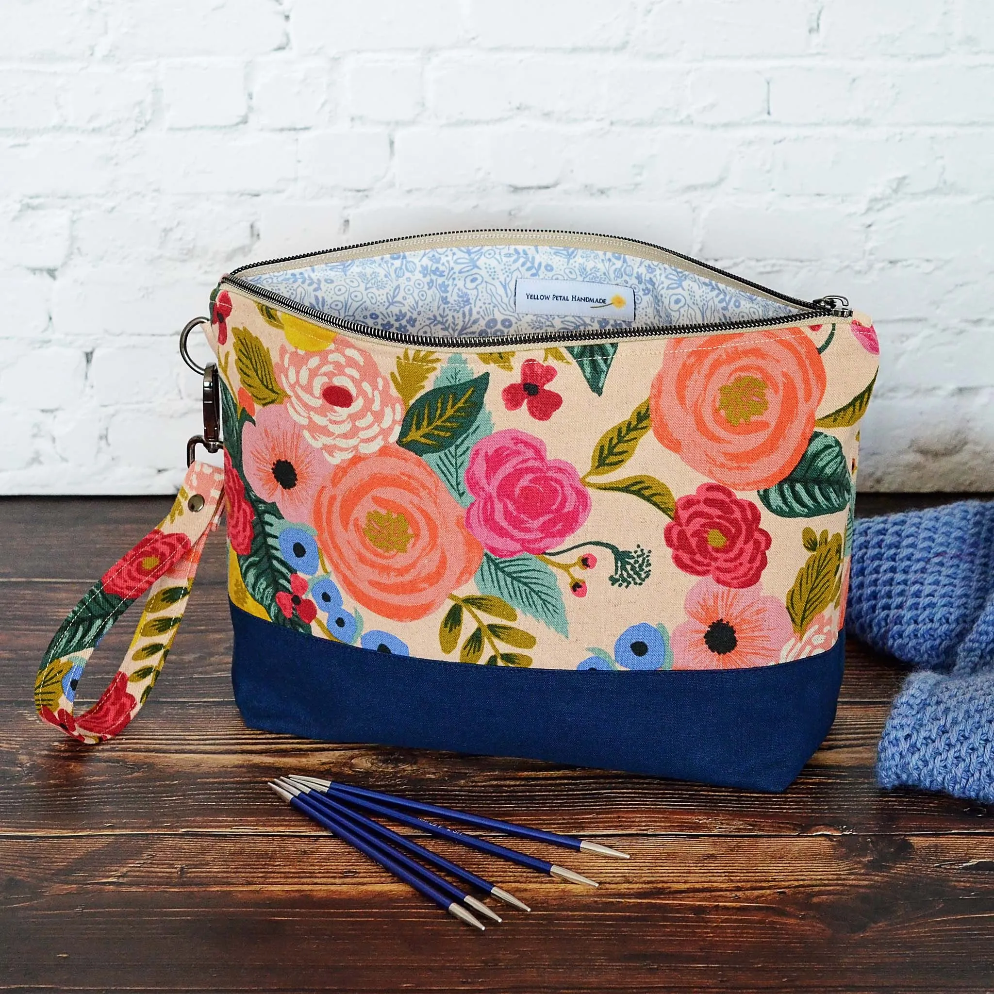 Canvas and Linen Zippered Project Bags in Two Colours