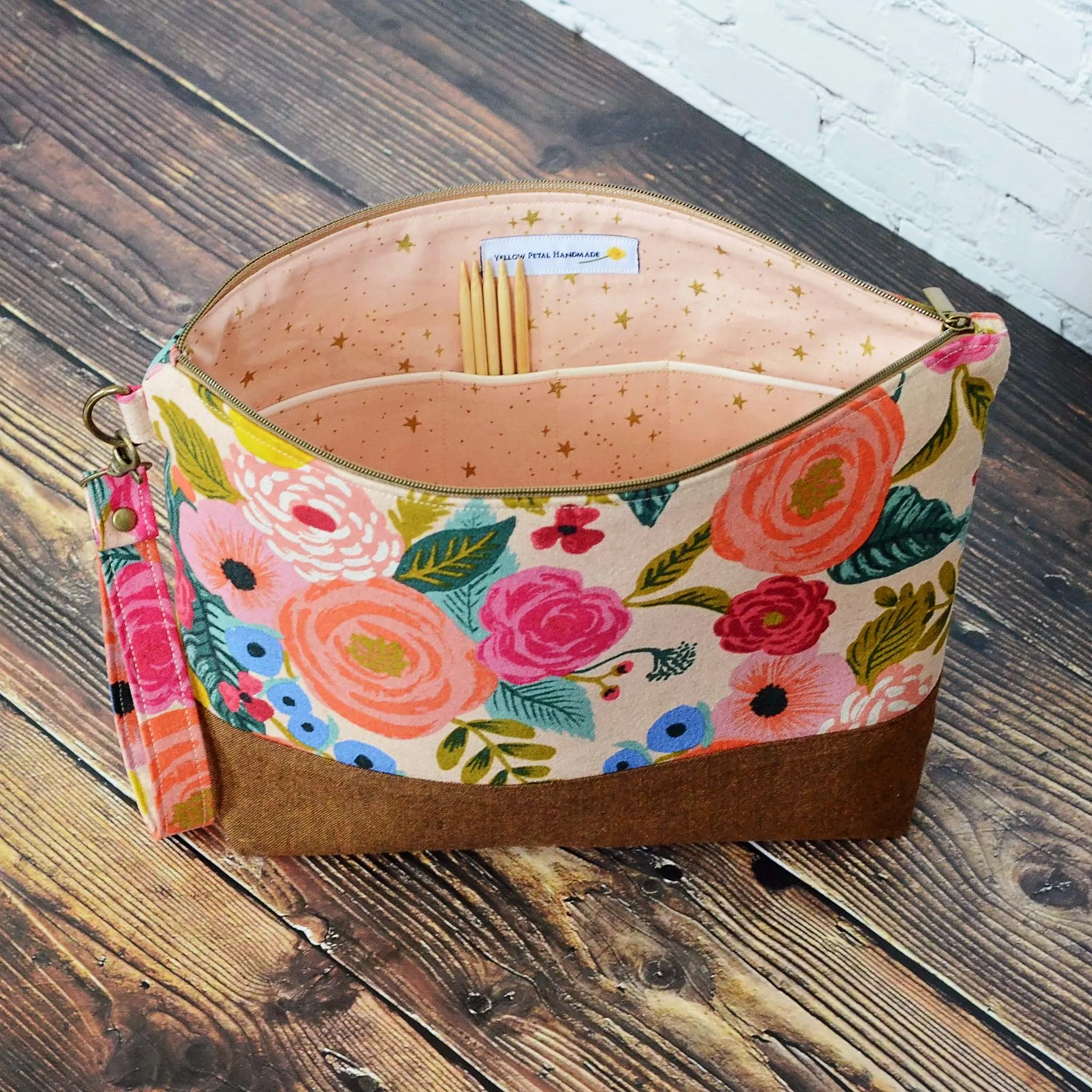 Canvas and Linen Zippered Project Bags in Two Colours