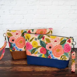 Canvas and Linen Zippered Project Bags in Two Colours