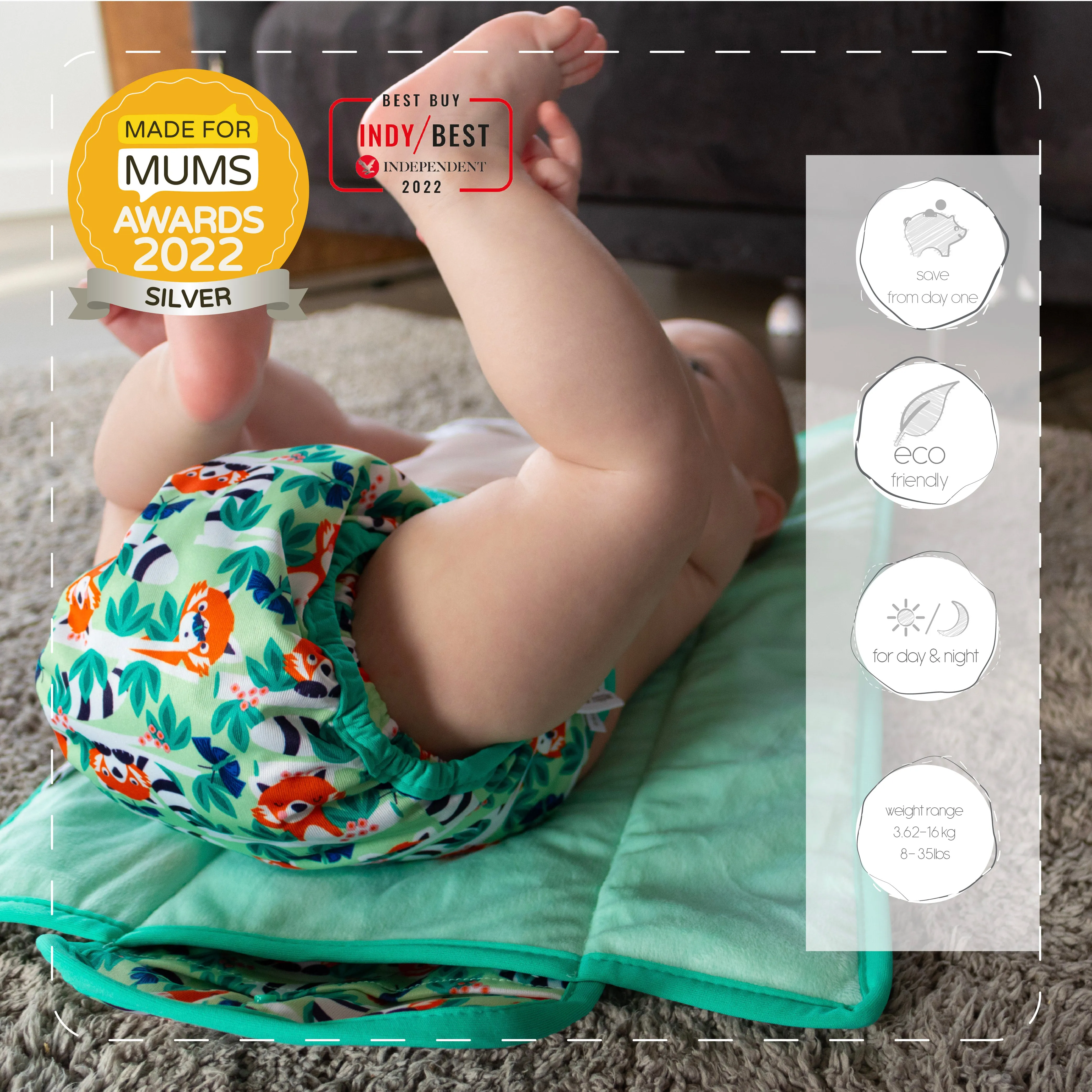 Close Pop-in Change & Go - Portable Padded Waterproof Nappy Changing Mat for Baby