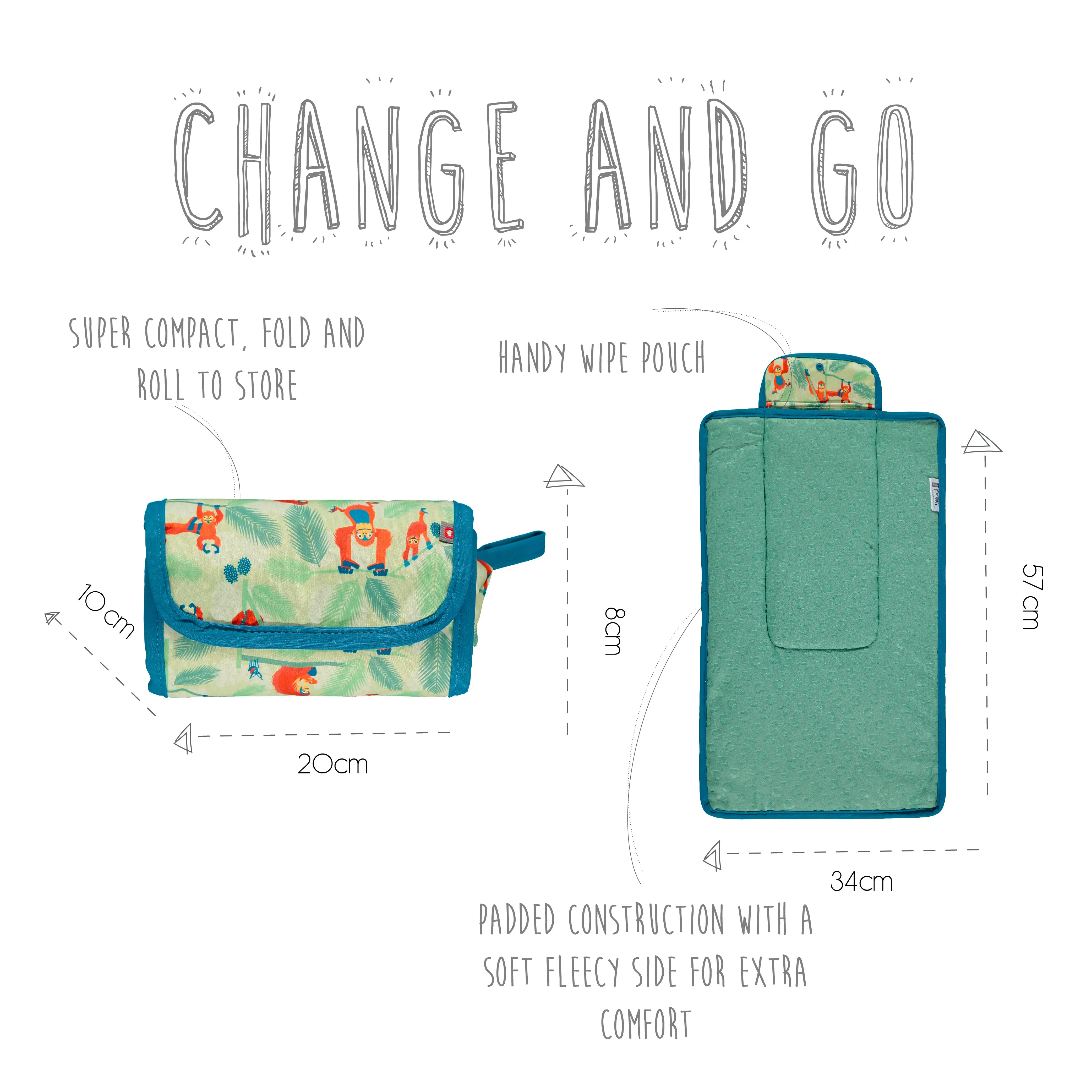 Close Pop-in Change & Go - Portable Padded Waterproof Nappy Changing Mat for Baby