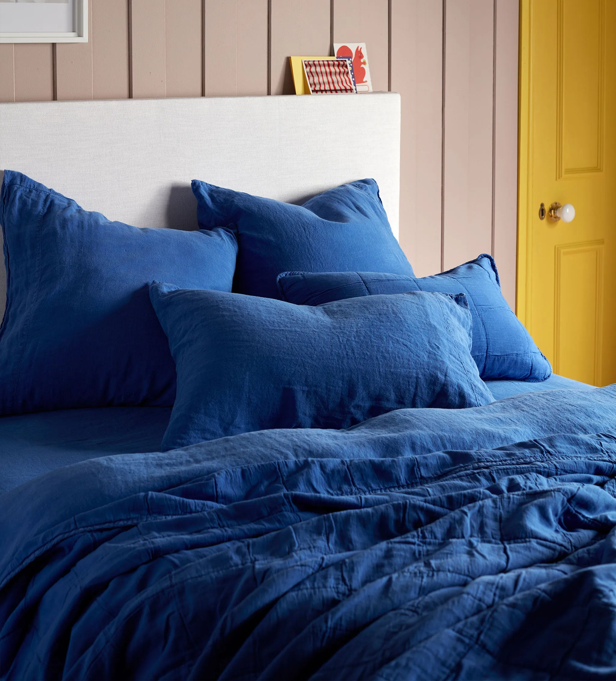 Cobalt Finn 100% Cotton Quilted Throw
