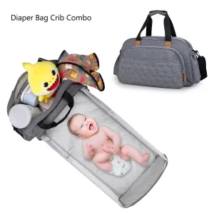 Convertible Baby Diaper Bag Changing Bed