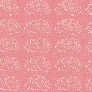 Cotton Flax Hedgehogs Pink ½ yd