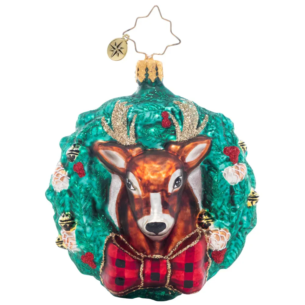 CR, Rustic Reindeer Wreath, Gem, 1021408, Radko