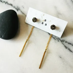 Crystal Swingers: Black   White Swarovski