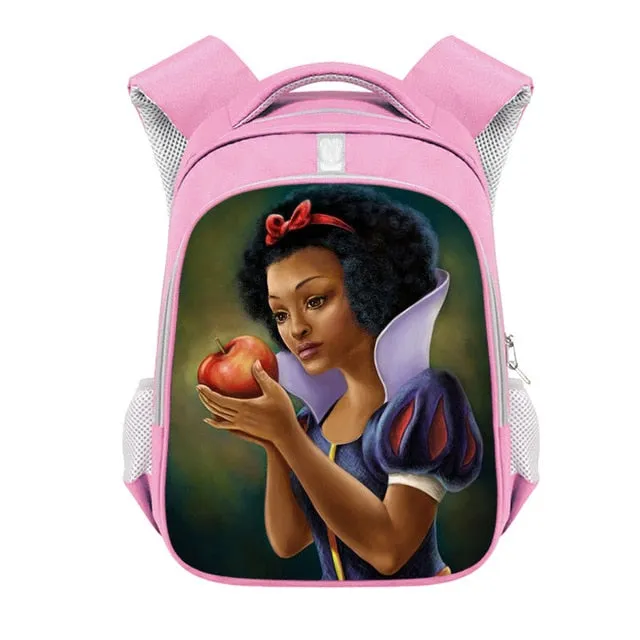 Cute Afro Black Girl with Crown Backpack
