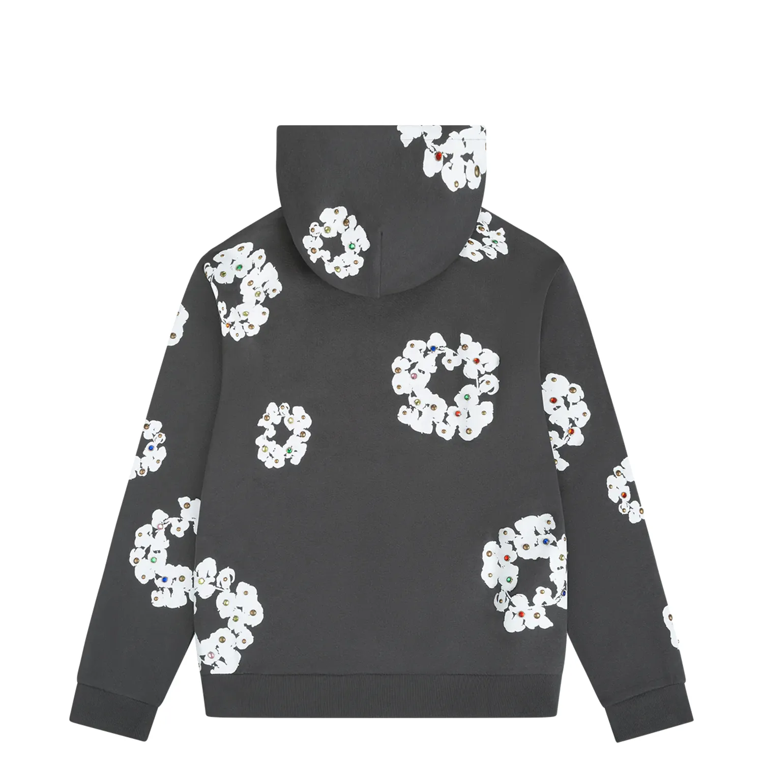 Denim Tears Rhinestone Cotton Wreath Zip Sweatshirt Vintage Black