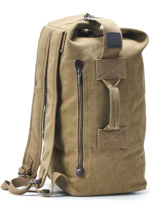 Duffel Canvas Backpack Top Load Travel Bag Hiking Handbag