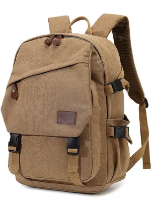 Durable Canvas Backpack For Men Casual Daypack Laptop Rucksack