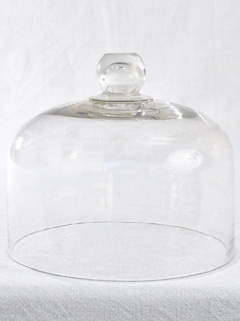 Early-20th-century patisserie blown glass dome 8¾"