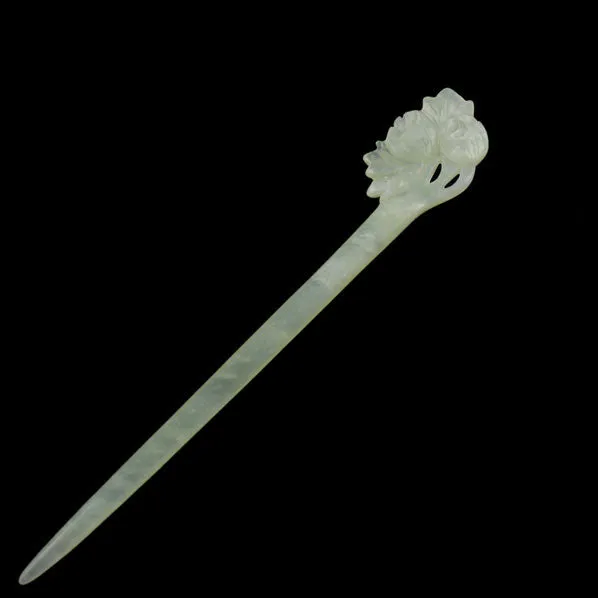 Exquisite Hand Carved Xiu Jade Hair Stick Yulan