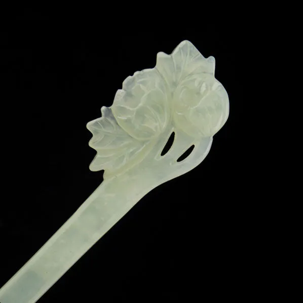 Exquisite Hand Carved Xiu Jade Hair Stick Yulan