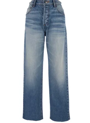 Fay High Rise Ankle Straight Leg Denim Jeans