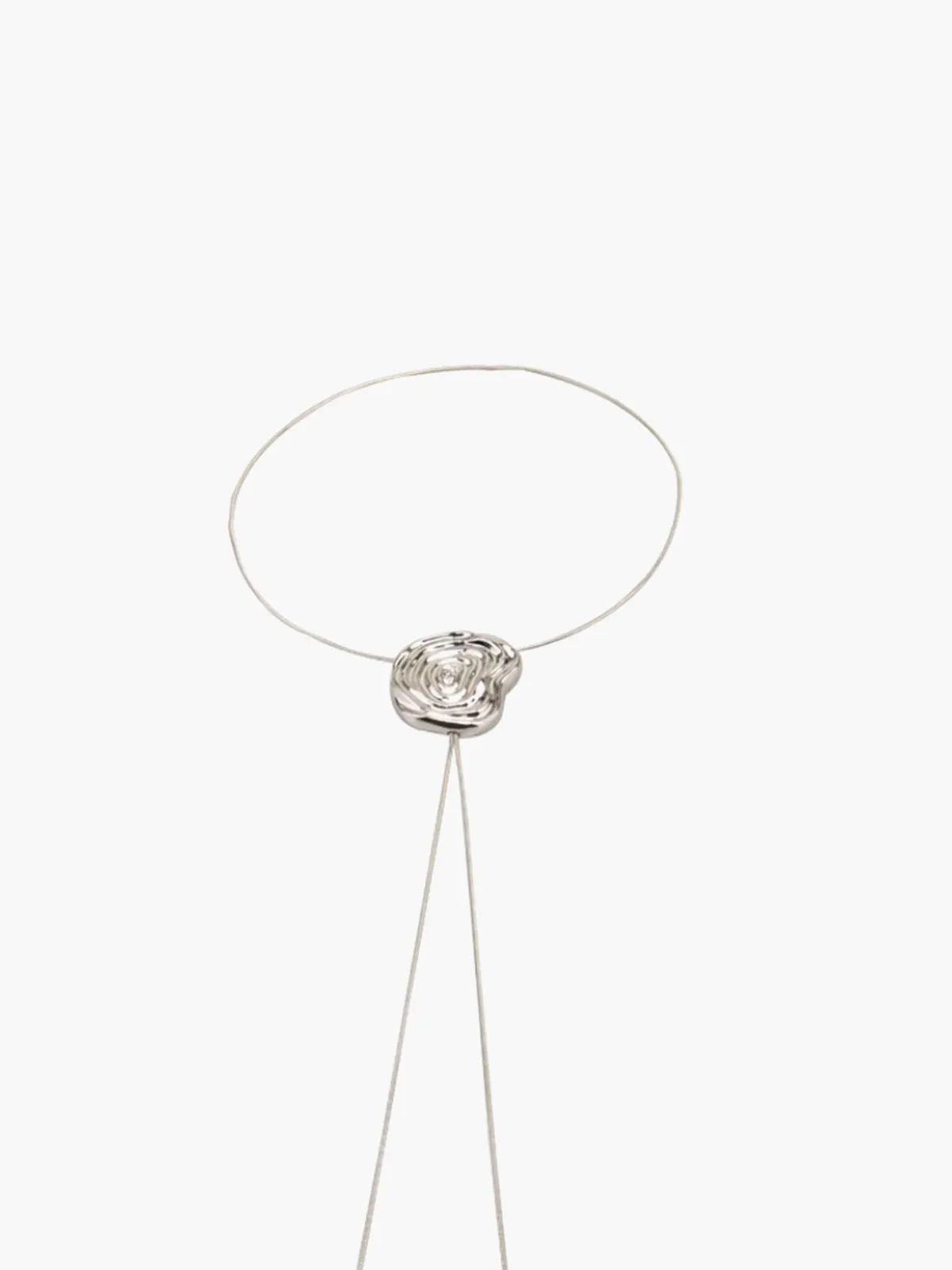 Flower Decor Graceful Drawstring Necklace